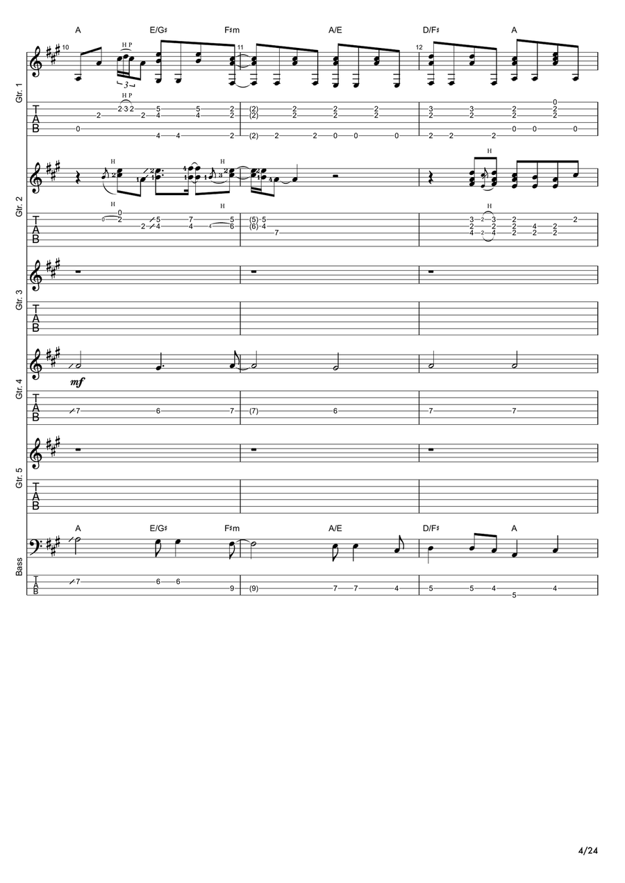 Tears In Heaven Guitar Ensemble scores gallery preview page 4