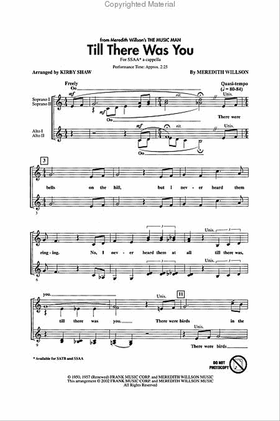 Till There Was You SSAA scores gallery preview page 2