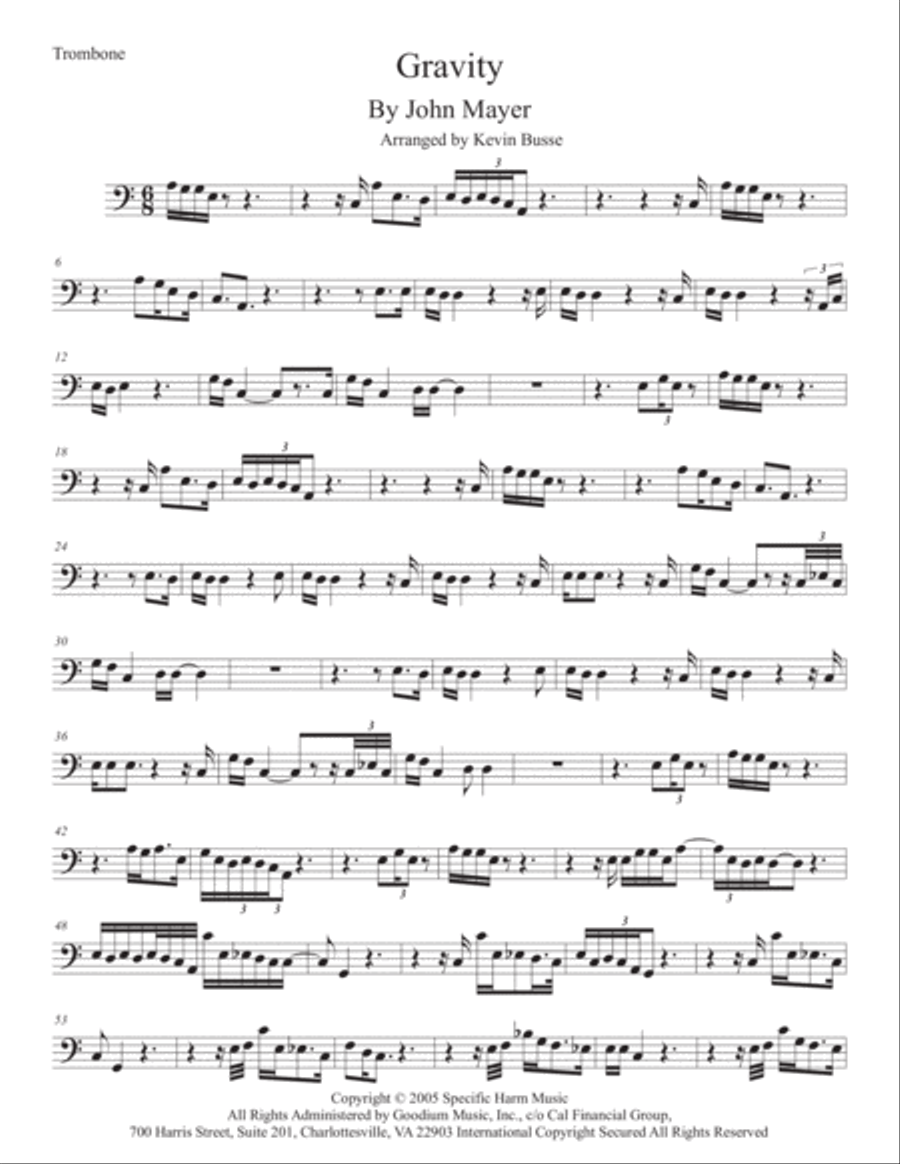 Gravity Trombone Solo scores gallery preview page 1