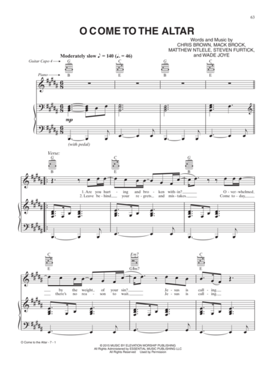 2016 Modern Worship Songs Piano, Vocal, Guitar scores gallery preview page 6