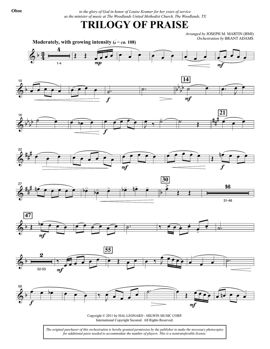Trilogy Of Praise - Oboe