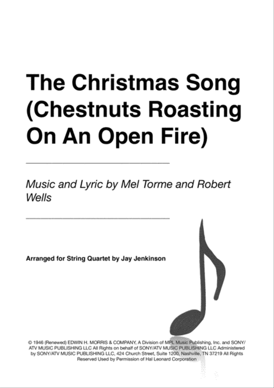 The Christmas Song (Chestnuts Roasting On An Open Fire) String Quartet scores gallery preview page 1