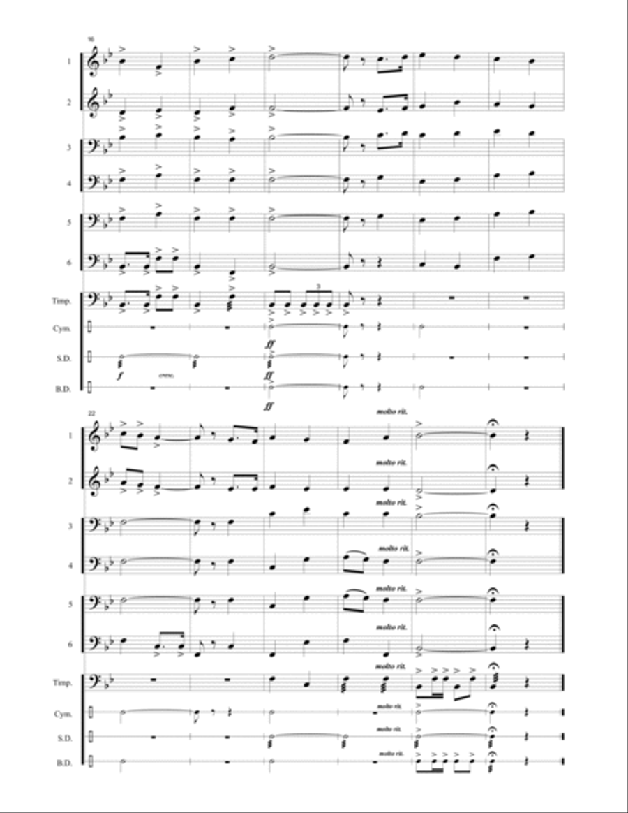 North Macedonia National Anthem: Desnes nad Makedoniya Large Ensemble scores gallery preview page 6