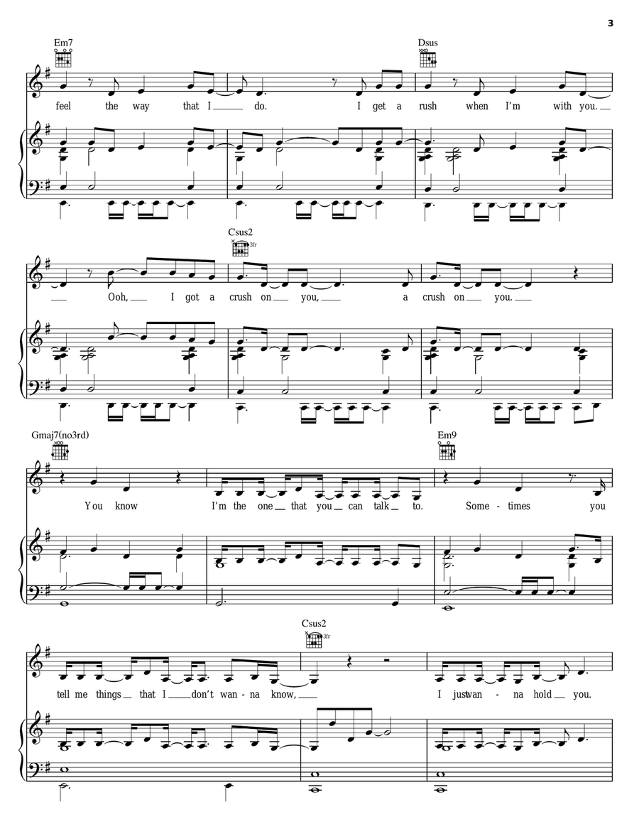 Crush Crush Piano, Vocal, Guitar scores gallery preview page 3