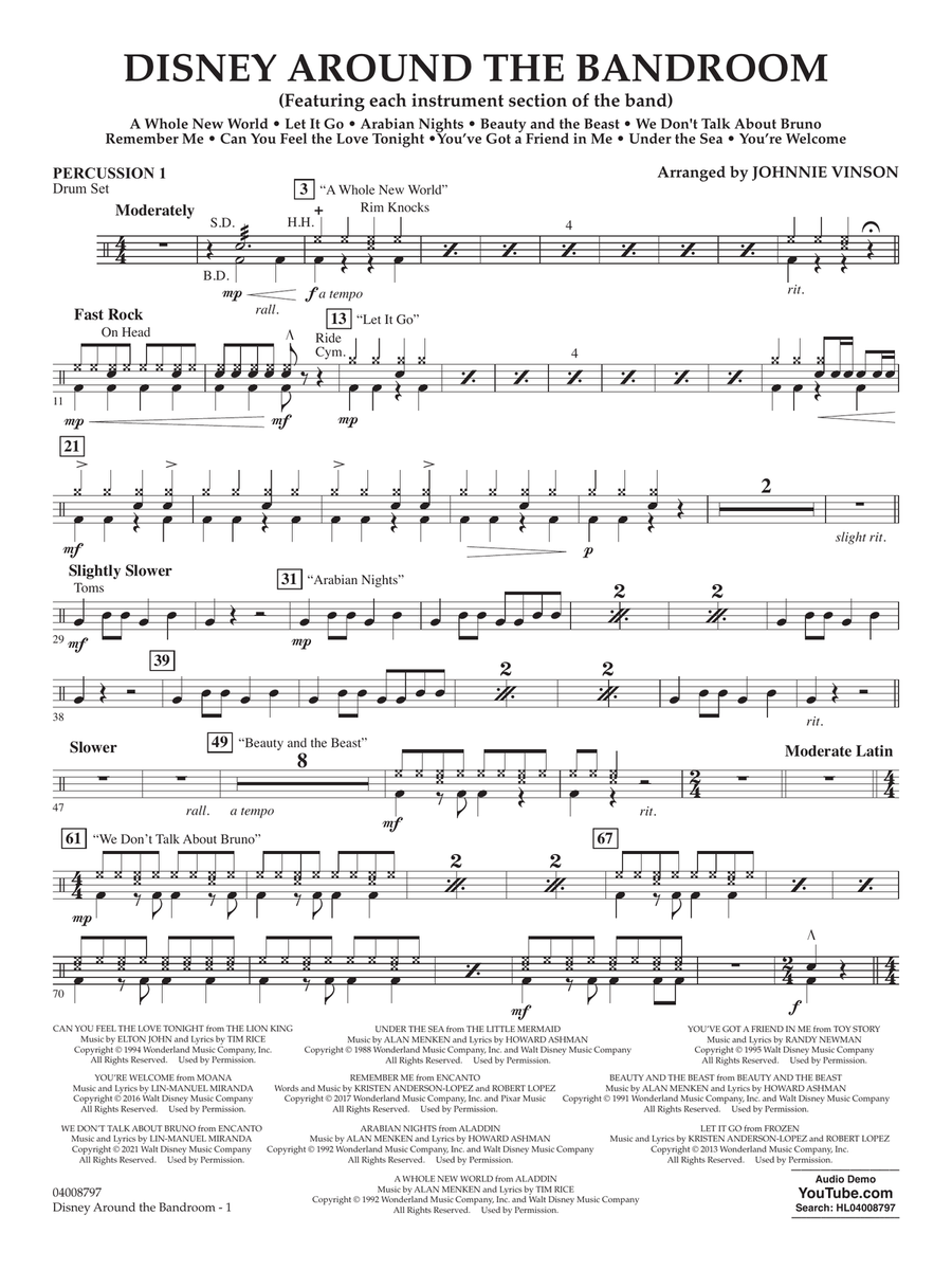 Disney Around the Bandroom - Percussion 1
