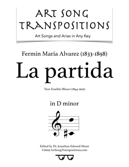 ÁLVAREZ: La partida (transposed to D minor)