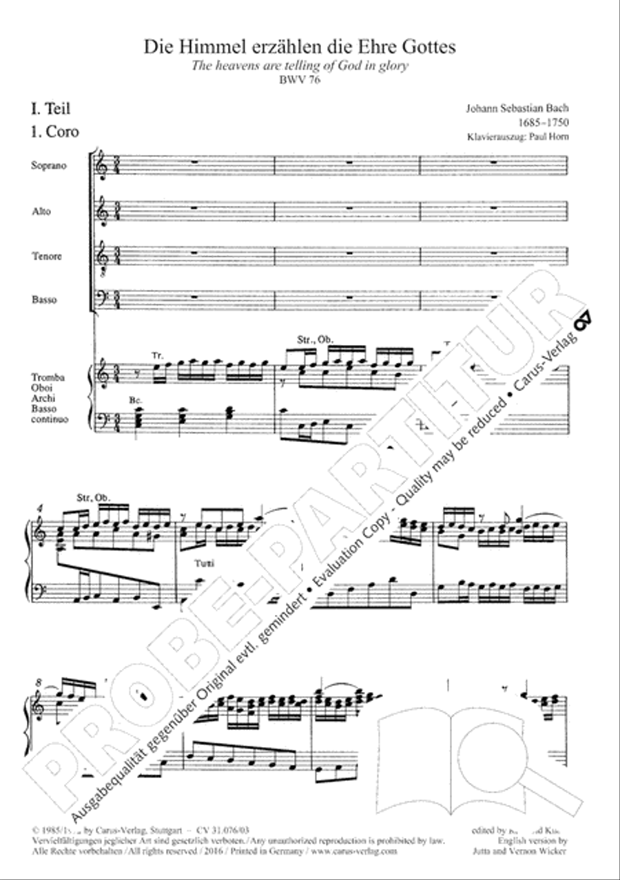 The heavens are telling the Father's glory (Die Himmel erzahlen die Ehre Gottes) 4-Part scores gallery preview page 6