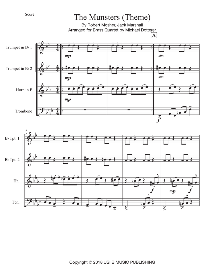 The Munsters Theme Brass Ensemble scores gallery preview page 3