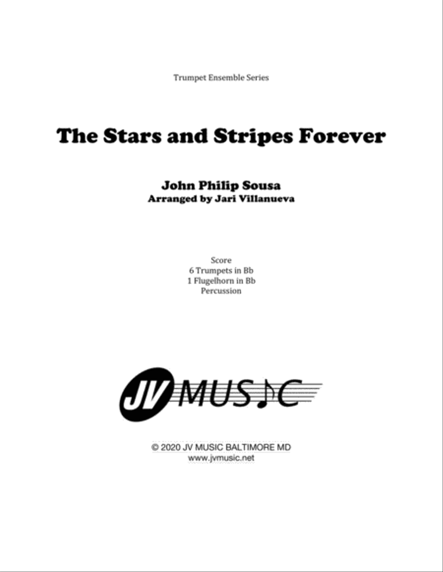 The Stars and Stripes Forever for Trumpet Ensemble with Drums Trumpet Duet scores gallery preview page 1