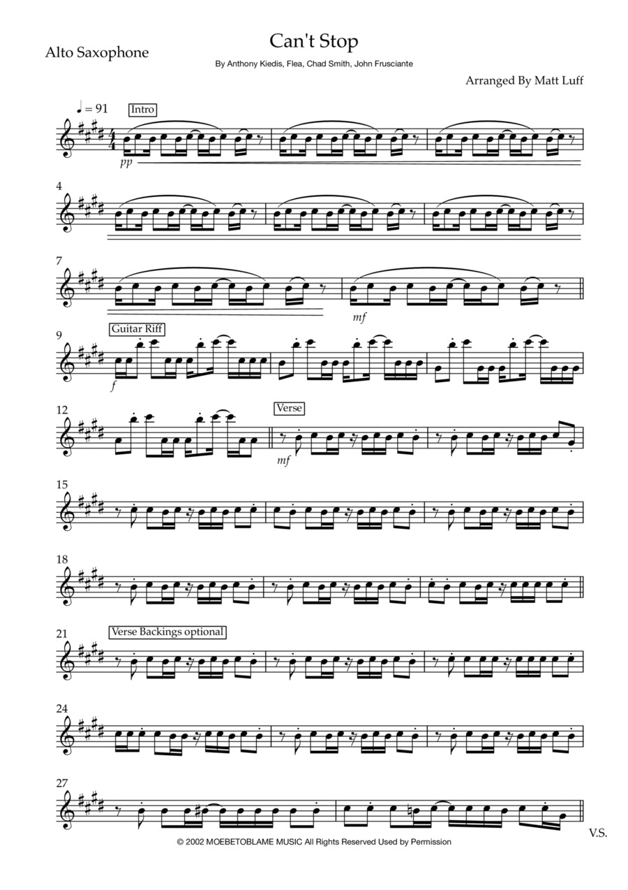 Can't Stop Woodwind Duet scores gallery preview page 1