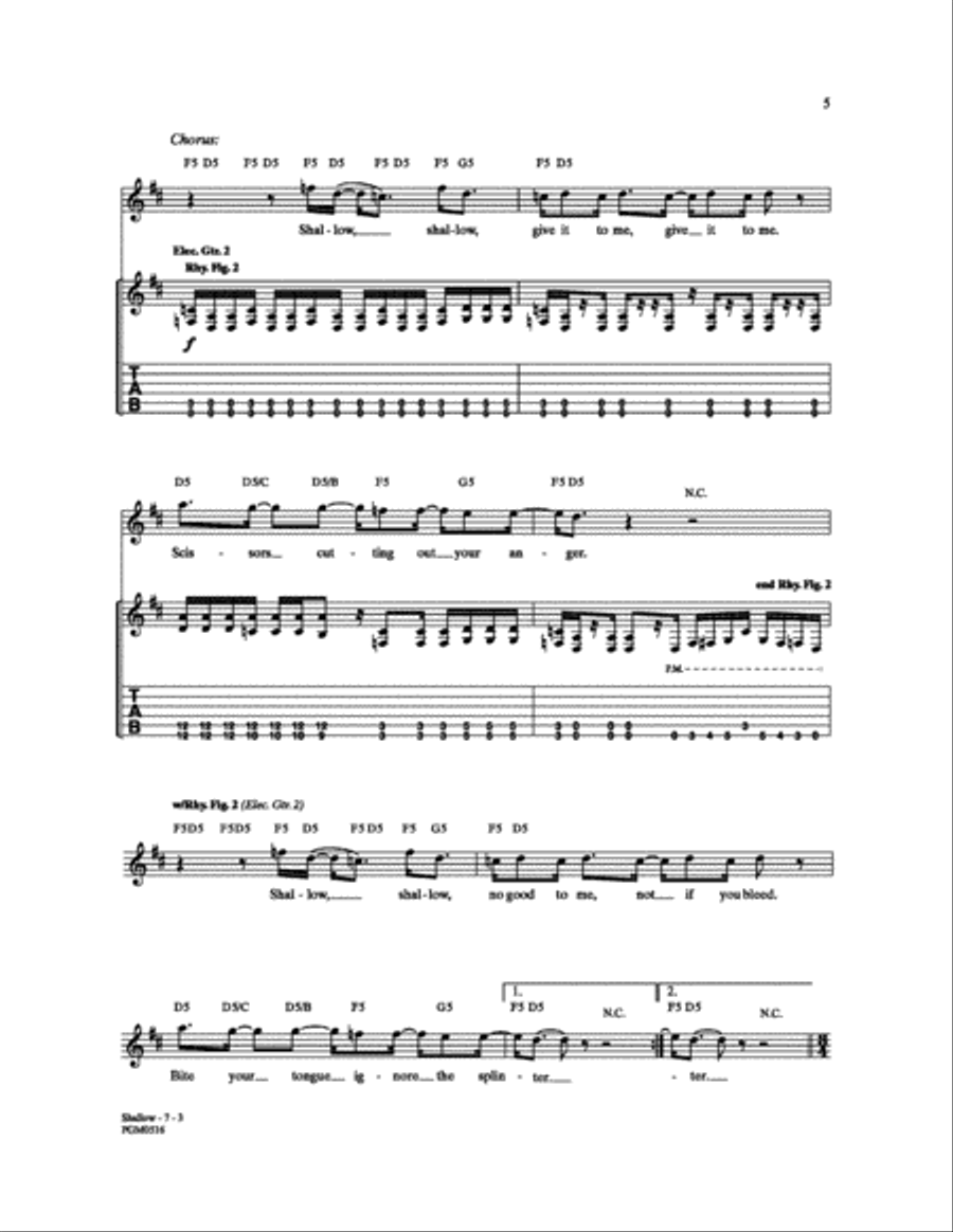 Shallow Electric Guitar scores gallery preview page 3