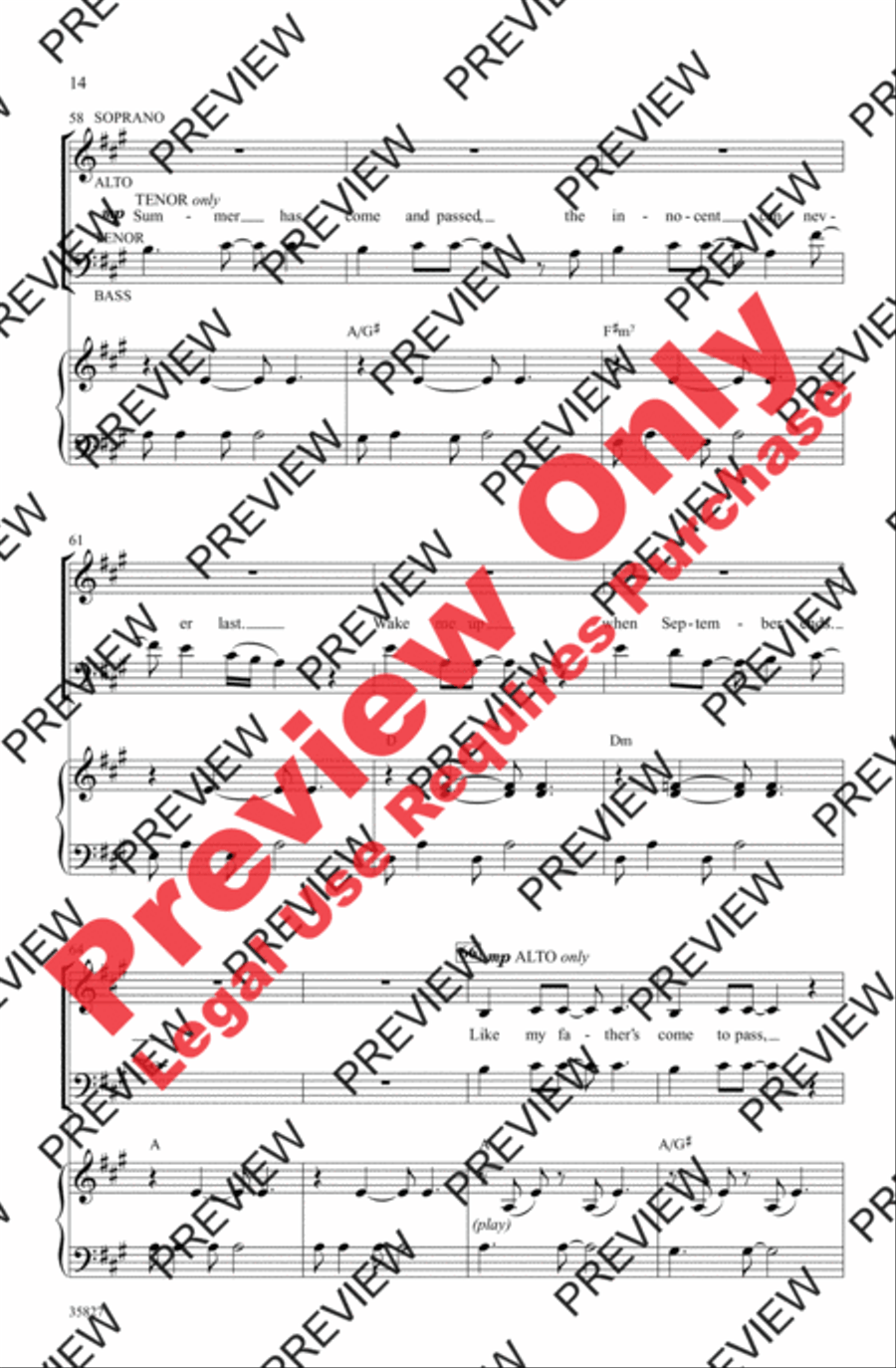 Green Day on Stage: Selections from American Idiot 4-Part scores gallery preview page 14