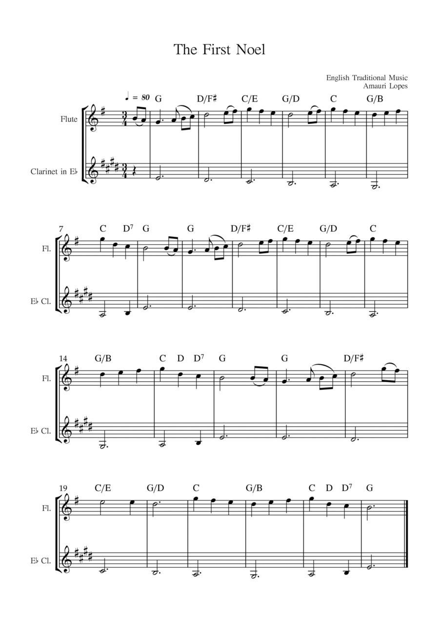 The First Noel Woodwind Duet scores gallery preview page 1