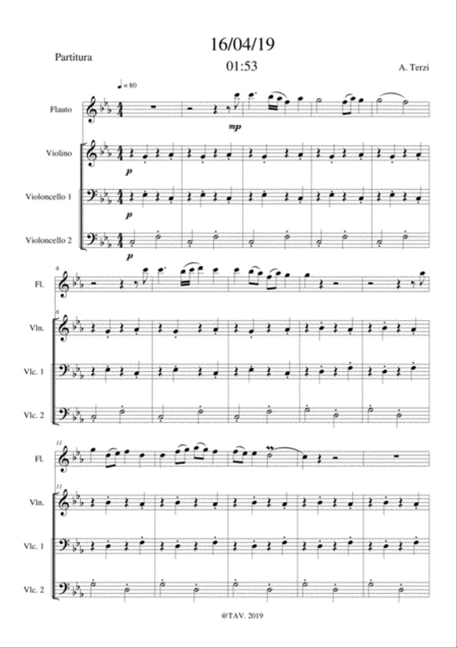 Aria for Flute-16/04/19 Aria for Flute-16/04/19 Small Ensemble scores gallery preview page 1