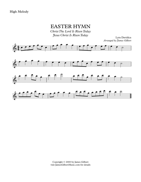 EASTER HYMN (Christ The Lord Is Risen Today or Jesus Christ is Risen Today) image number null