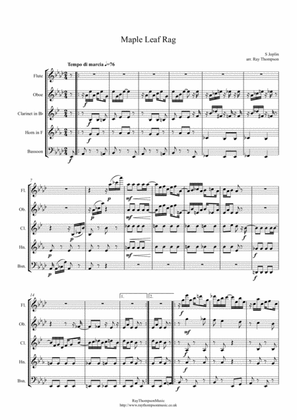 Scott Joplin: Maple Leaf Rag - wind quintet