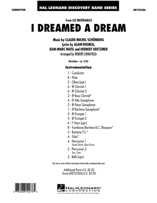 Book cover for I Dreamed A Dream (from Les Miserables) - Full Score