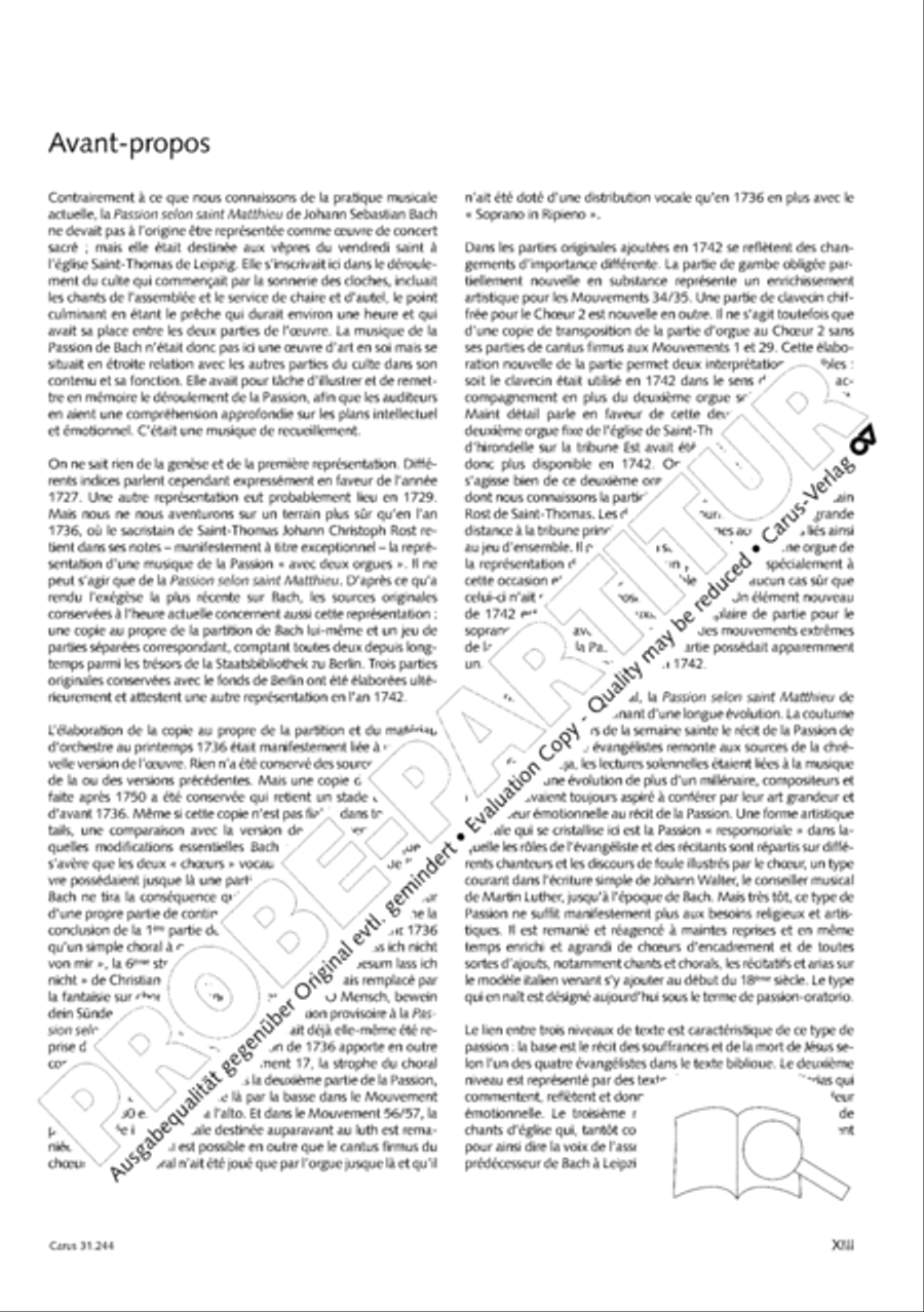 St. Matthew Passion (Matthaus-Passion) 4-Part scores gallery preview page 14