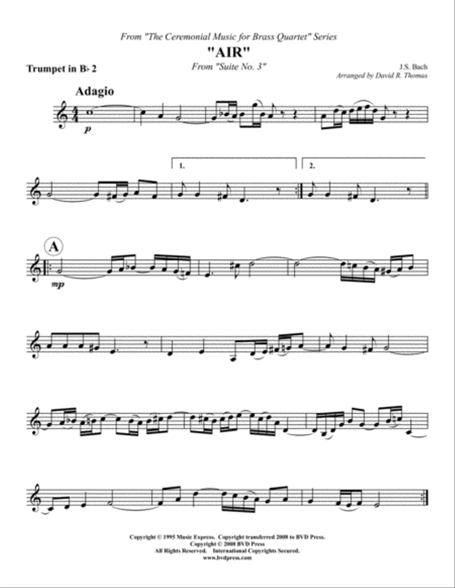 Air on the G String Brass Quartet scores gallery preview page 4
