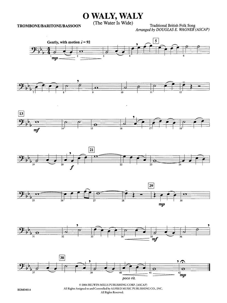 O Waly, Waly (The Water Is Wide): 1st Trombone