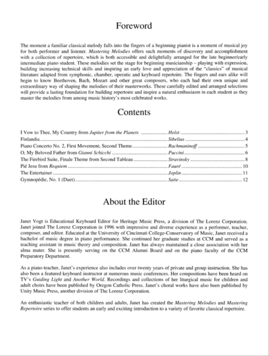 Mastering Melodies: Early Twentieth Century Piano Solo scores gallery preview page 2