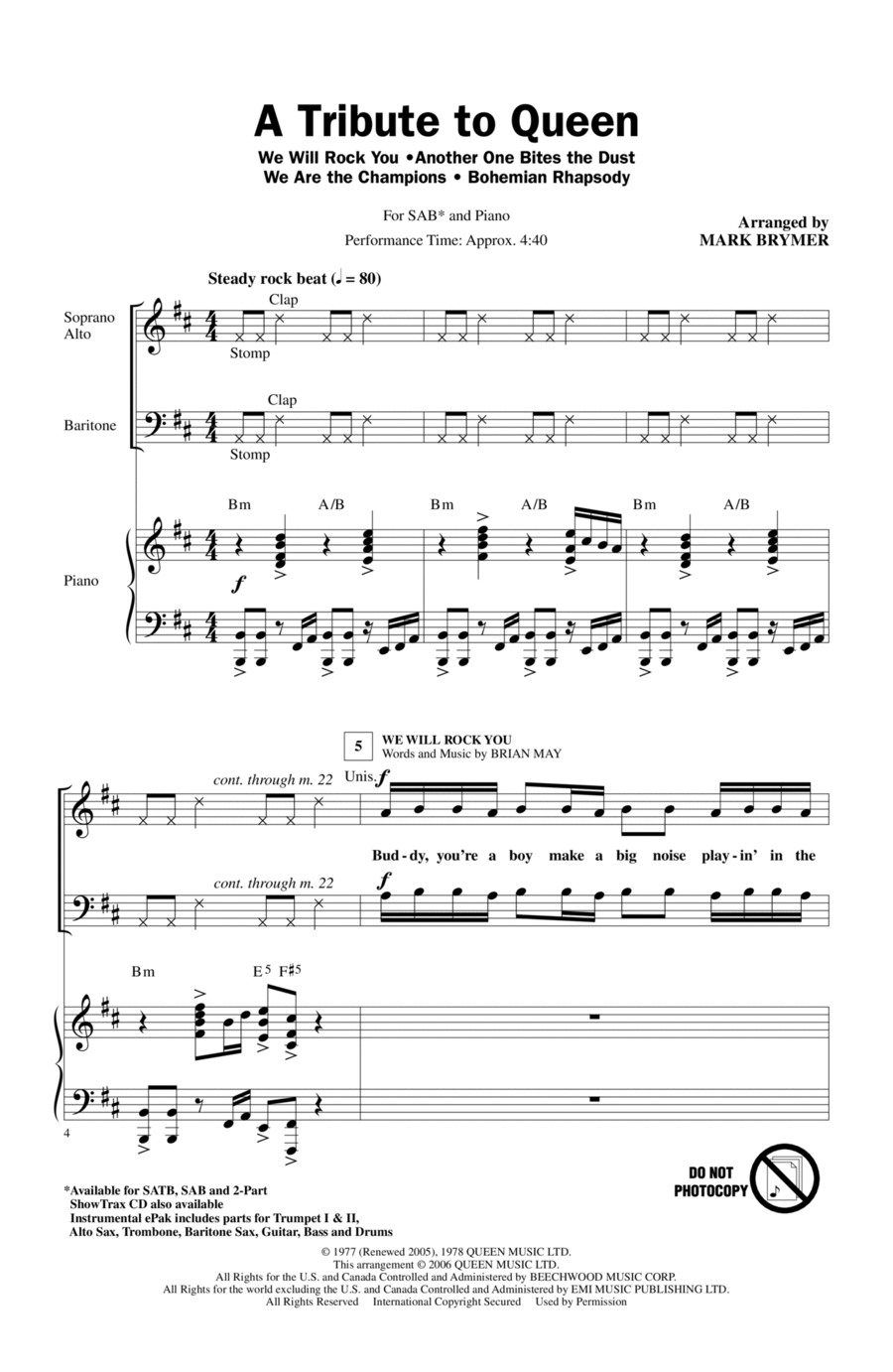 A Tribute To Queen (Medley) (arr. Mark Brymer)