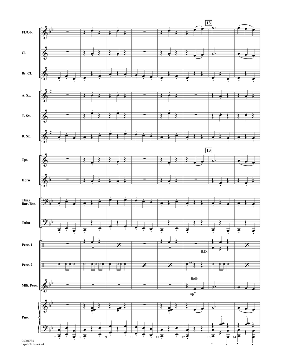 Squonk Blues - Conductor Score (Full Score) Concert Band scores gallery preview page 4