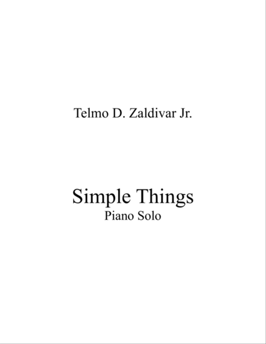 Simple Things Simple Things Piano Solo scores gallery preview page 1