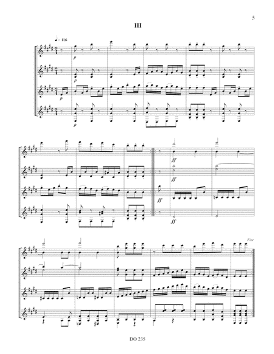 Douze contredanses Guitar Ensemble scores gallery preview page 5