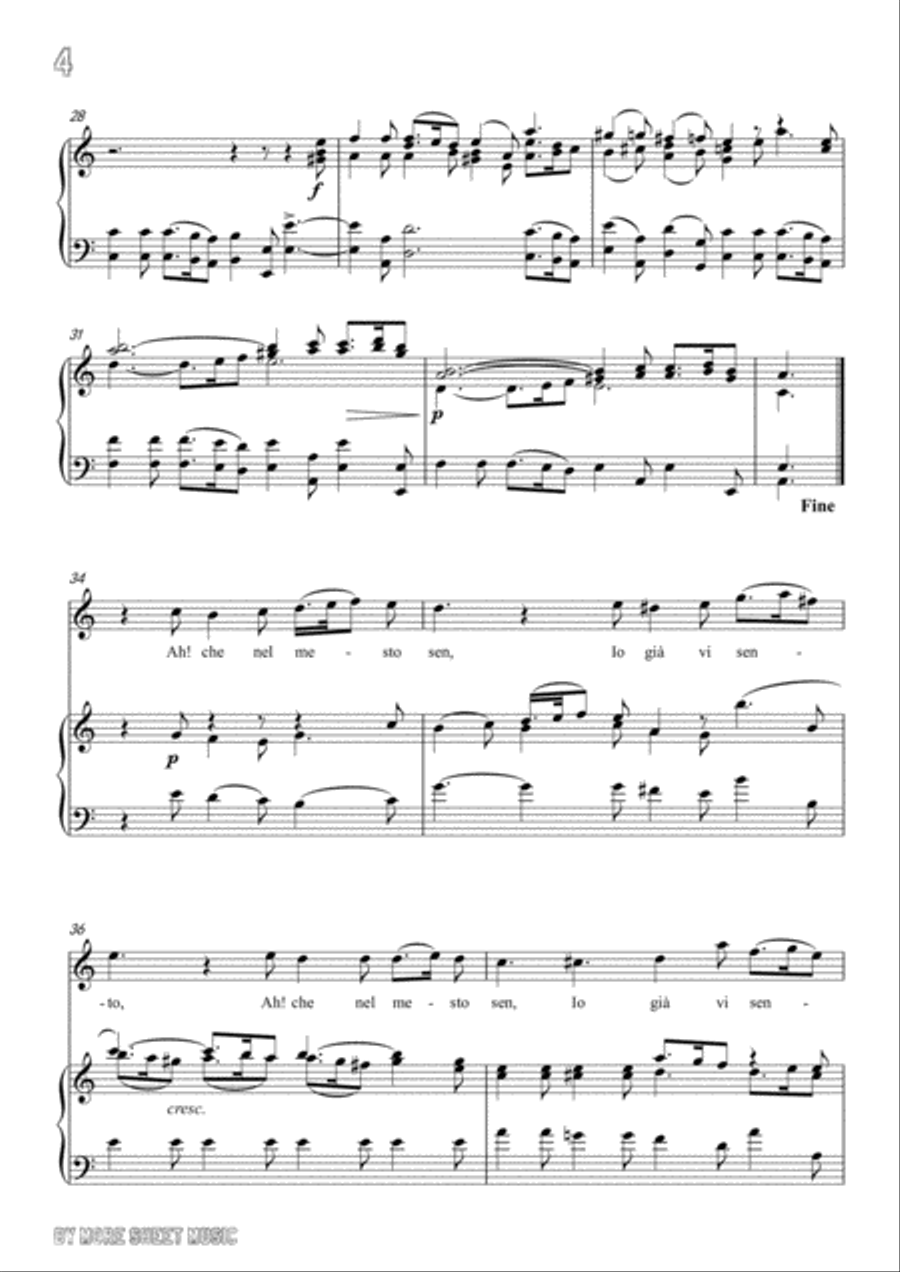 Handel-Affanni del pensier in a minor,for Voice and Piano Voice Solo scores gallery preview page 6