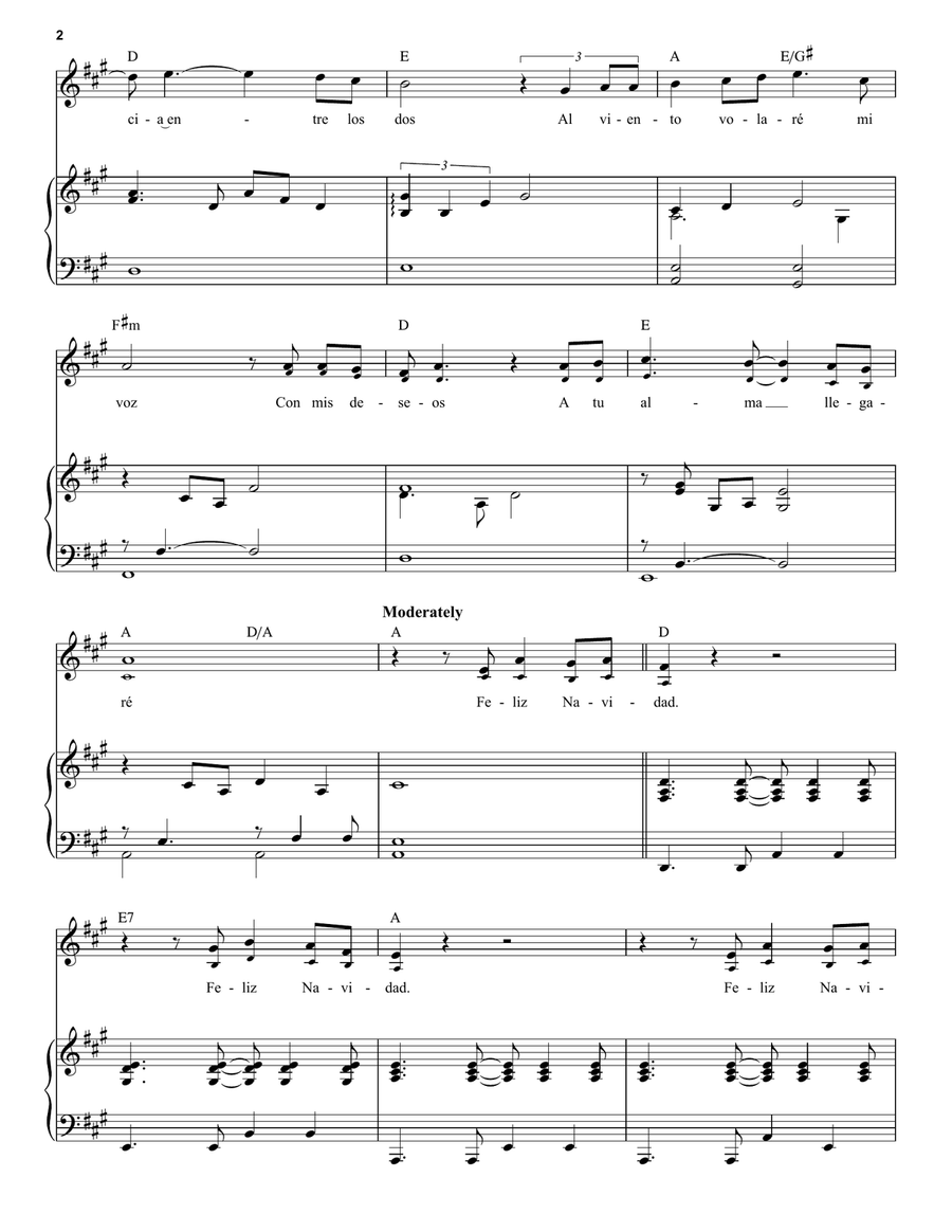 Feliz Navidad Voice scores gallery preview page 2