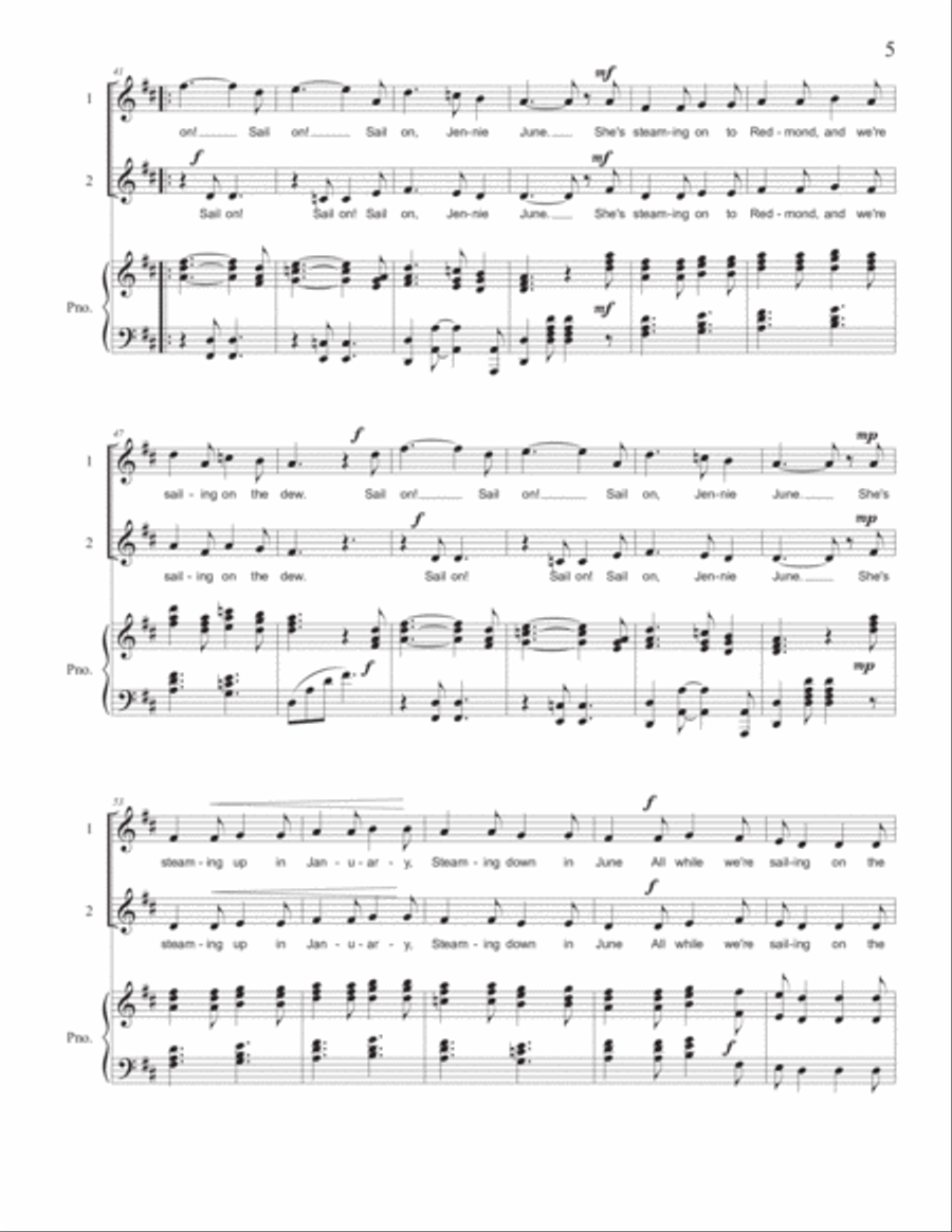Sailing on the Dew [Two-Part Treble] SA scores gallery preview page 5