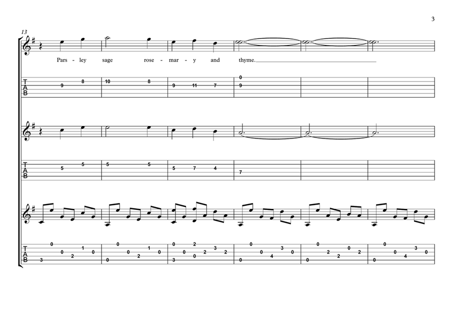 Scarborough Fair Guitar trio image number null