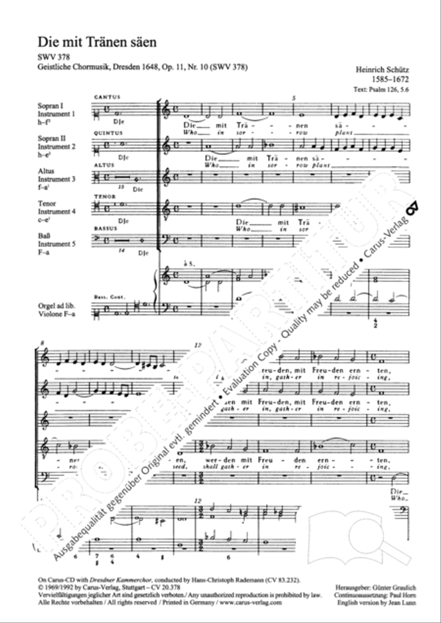 He who weeping soweth (Die mit Tranen saen) SSATB scores gallery preview page 3