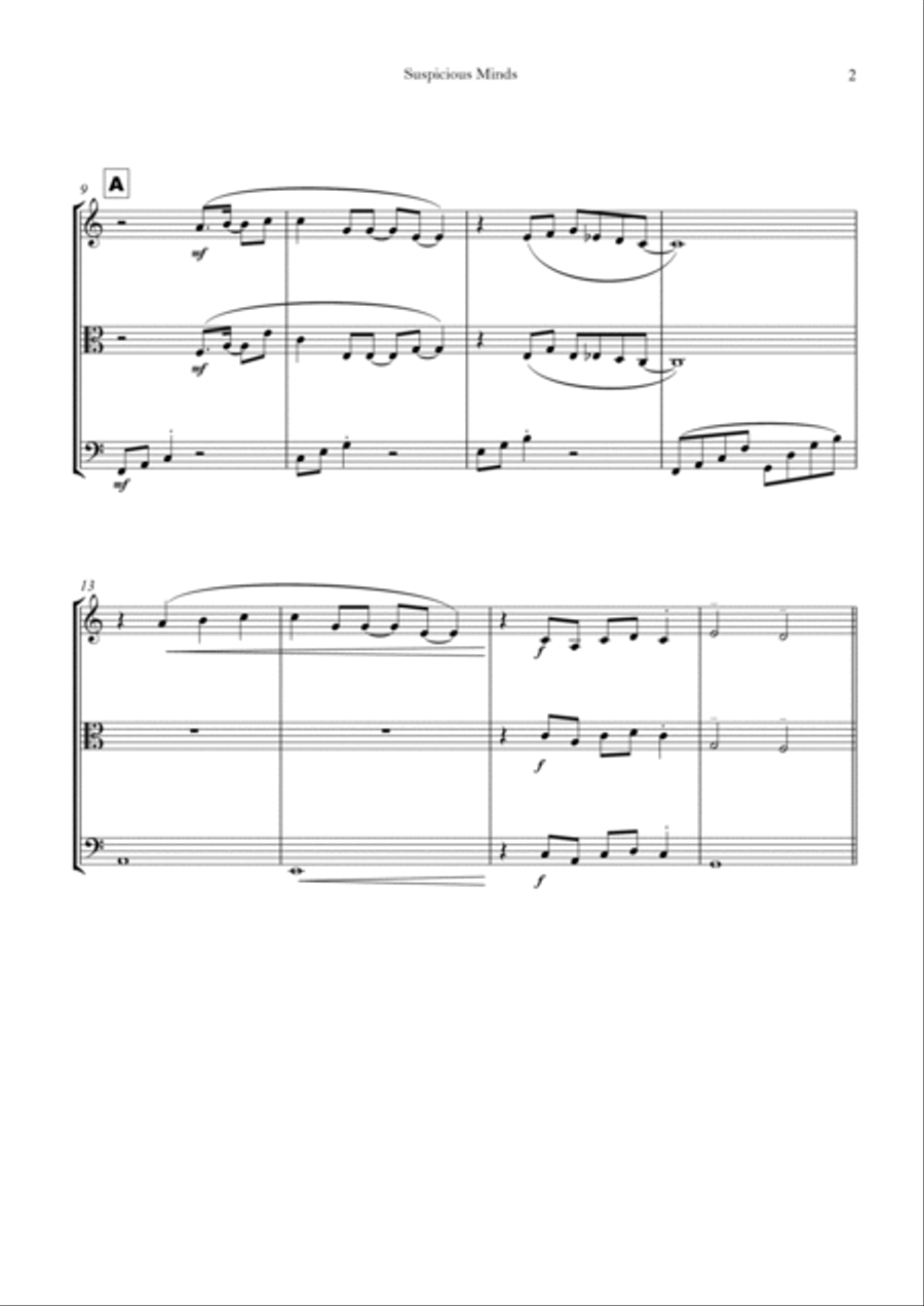 Suspicious Minds String Trio scores gallery preview page 2