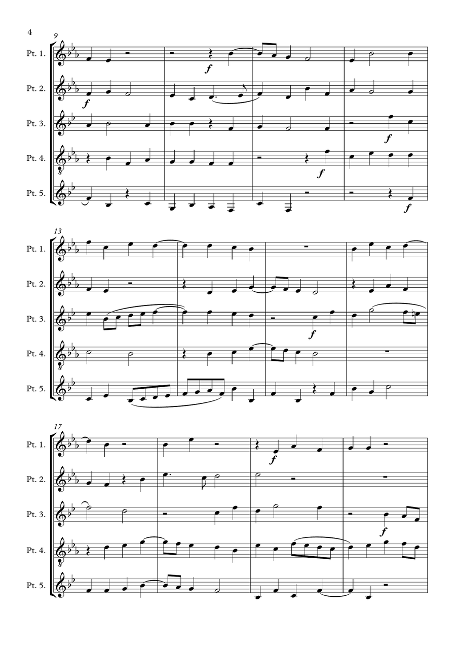Monteverdi First Book of Madrigals - No 20. Ardi o Gela Brass Ensemble scores gallery preview page 4