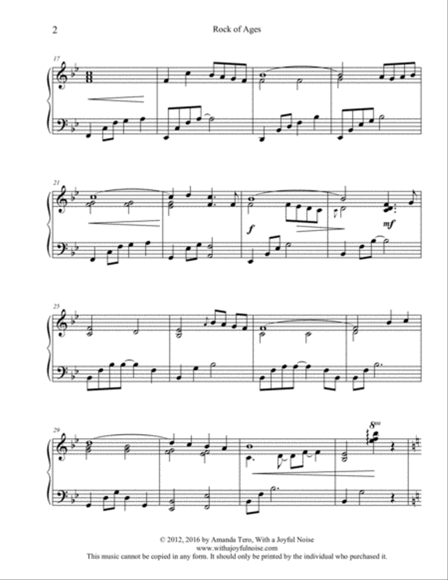 Rock of Ages (Cleft for Me) Piano Solo scores gallery preview page 4