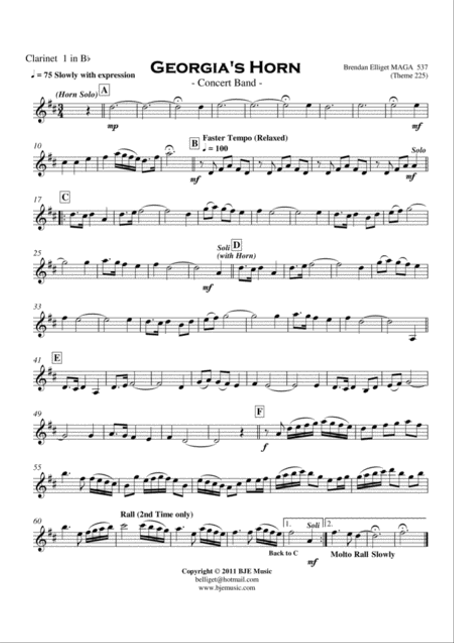 Georgia's Horn - Concert Band Concert Band scores gallery preview page 5