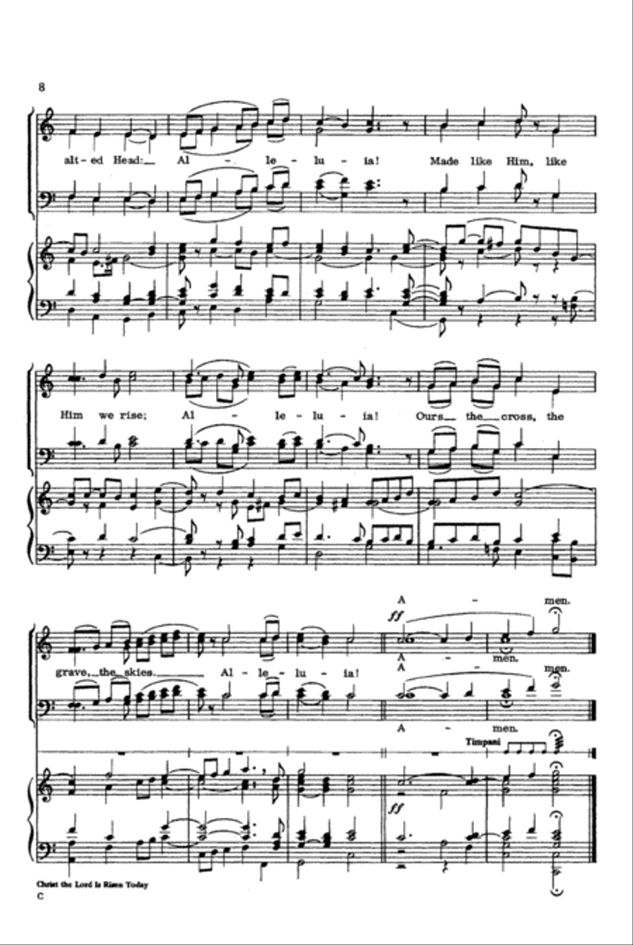 Christ the Lord Is Risen Today 4-Part scores gallery preview page 9