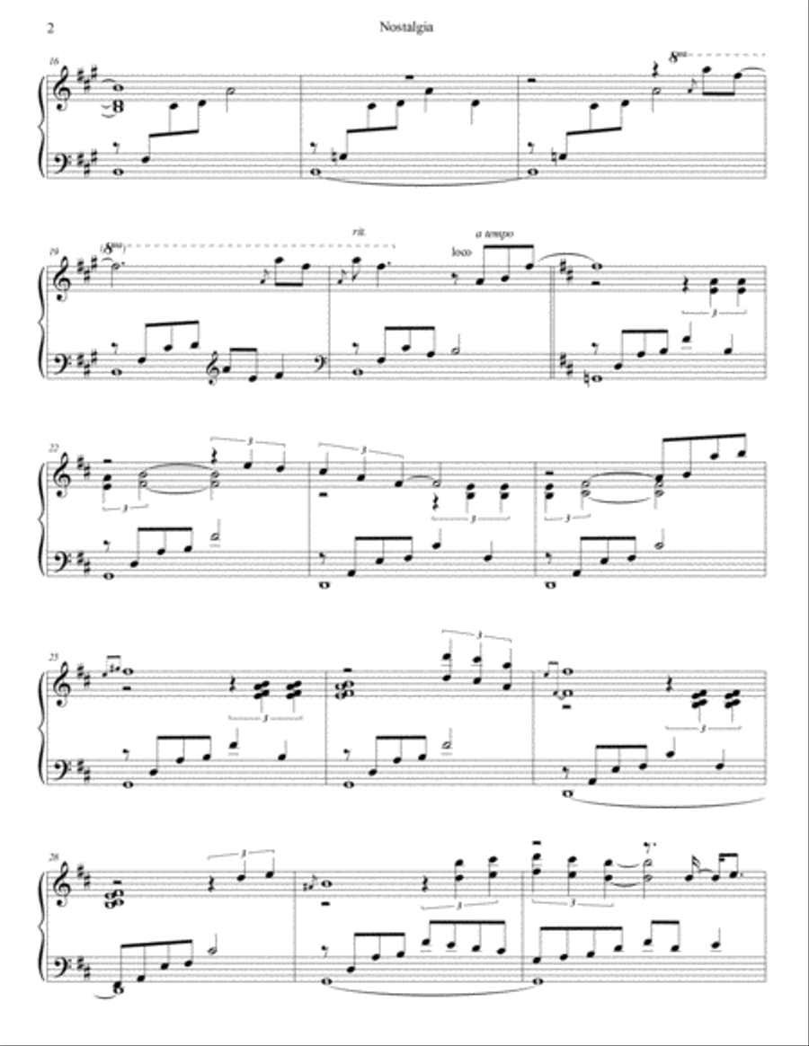 Nostalgia Piano Solo scores gallery preview page 3