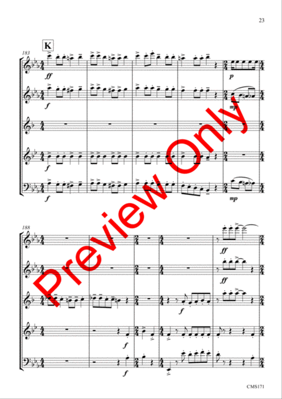 Queen Medley Fantasy Woodwind Quintet scores gallery preview page 26