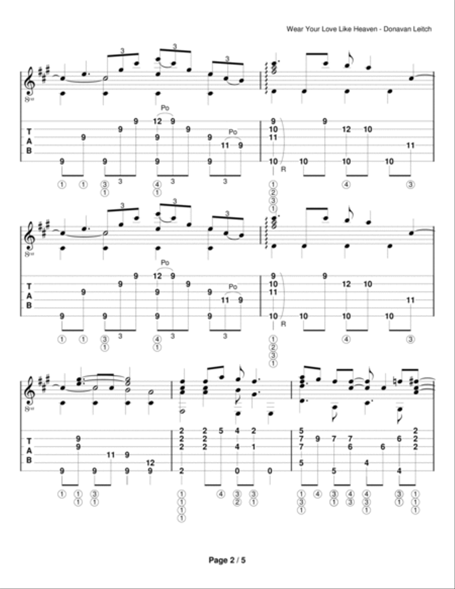 Wear Your Love Like Heaven Electric Guitar scores gallery preview page 2