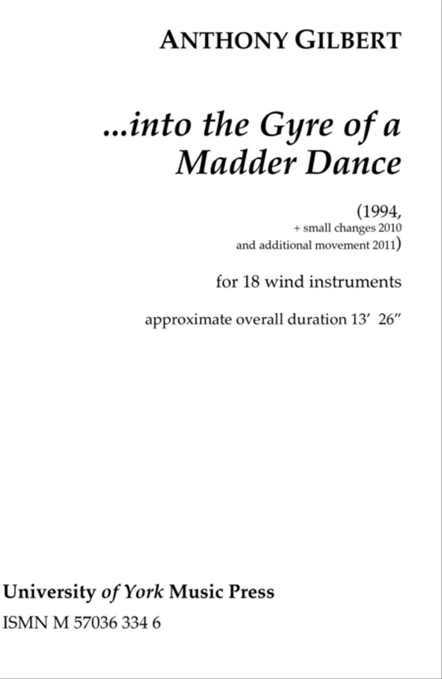 into the Gyre of a Madder Dance Score scores gallery preview page 1