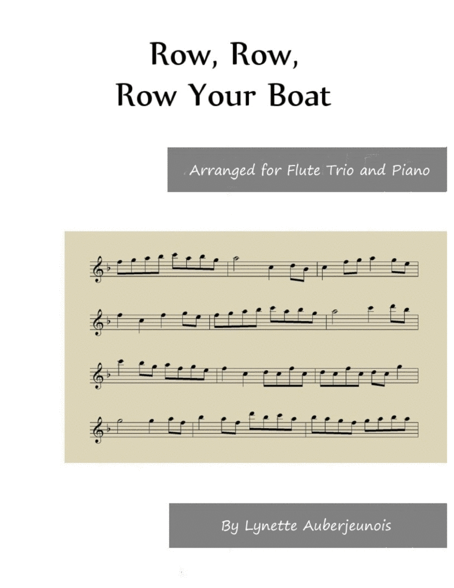 Row, Row, Row Your Boat - Flute Trio and Piano image number null