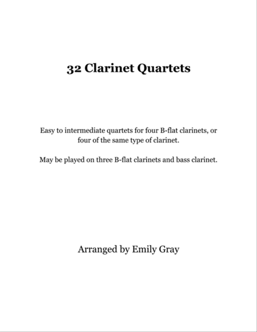 Book cover for 32 Clarinet Quartets