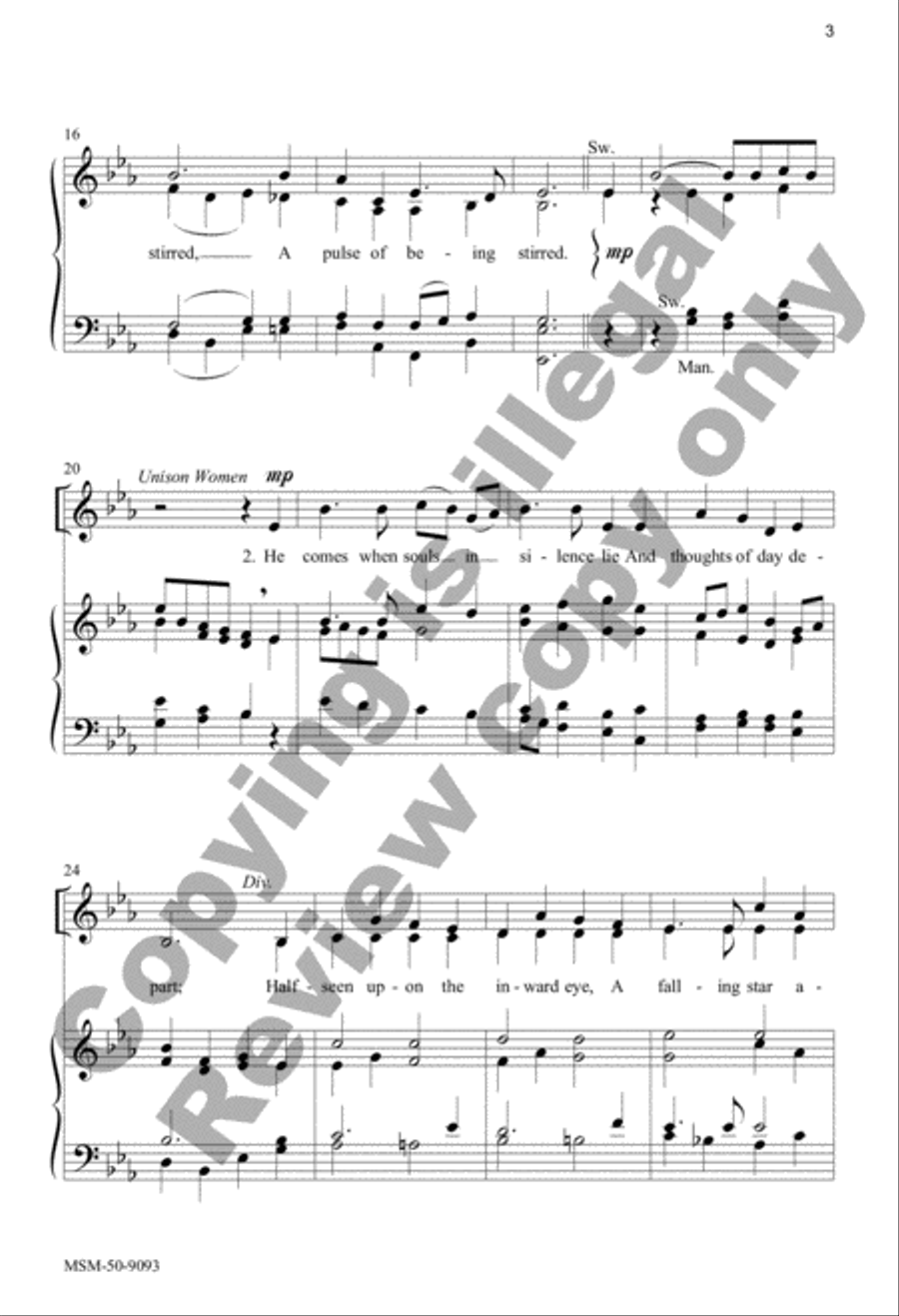 He Comes to Us as One Unknown 4-Part scores gallery preview page 3