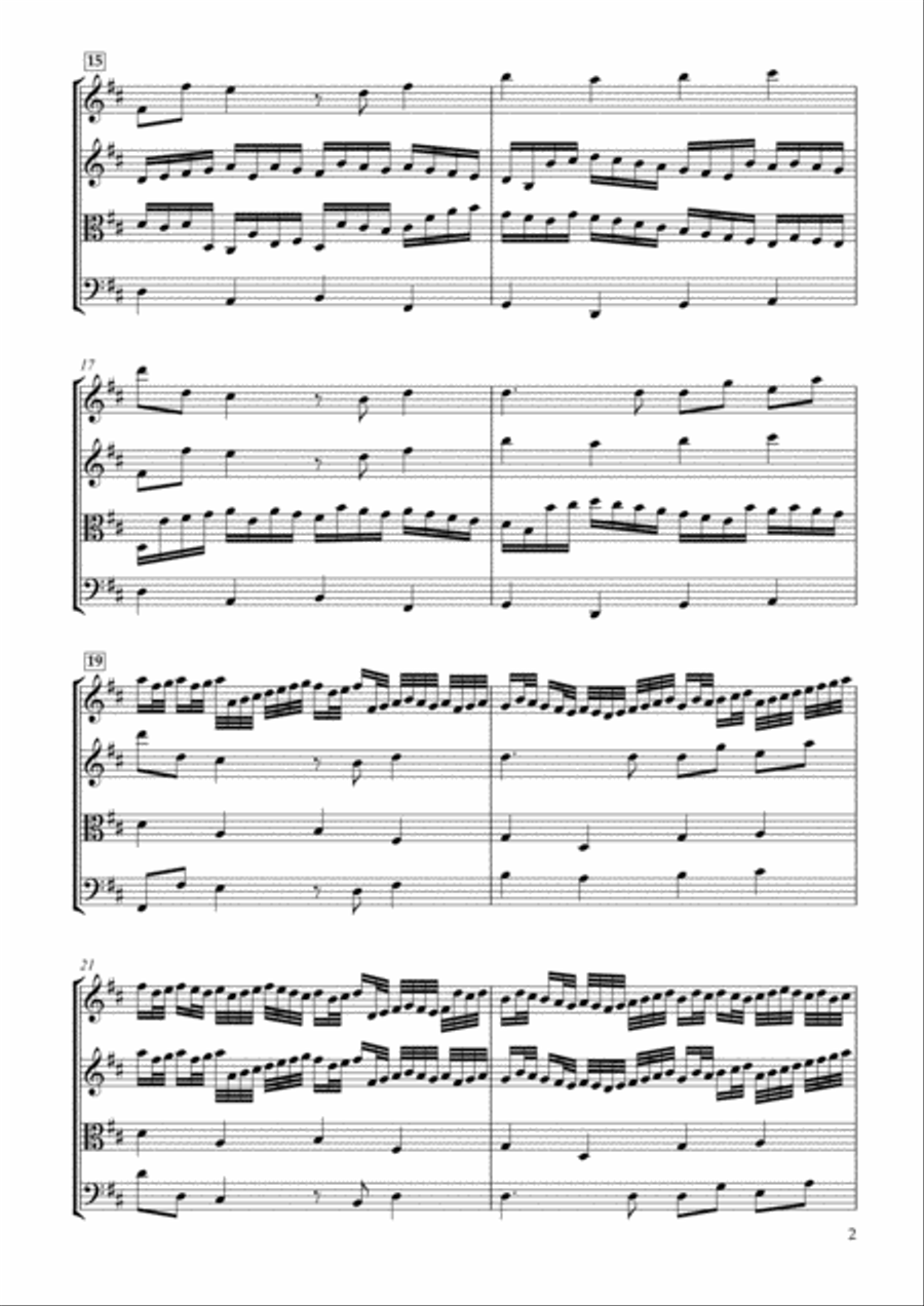 Canon in D major for String Quartet String Quartet scores gallery preview page 2