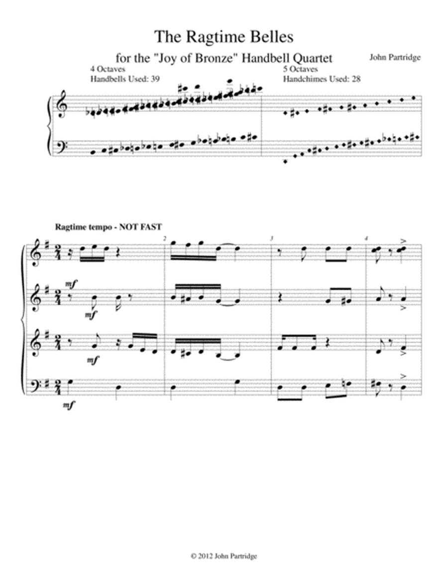 The Ragtime Belles - Handbell Quartet score