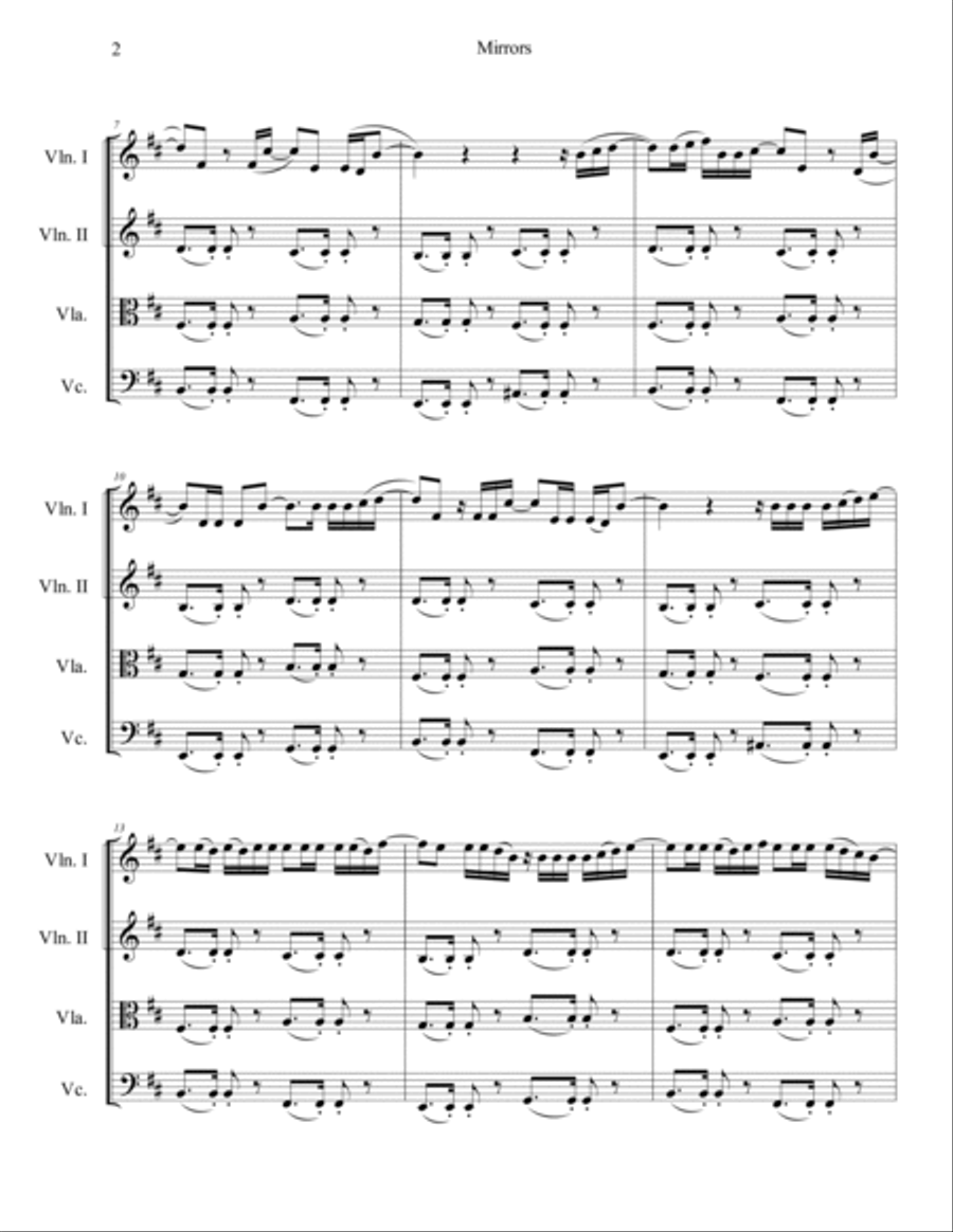Mirrors String Quartet scores gallery preview page 3