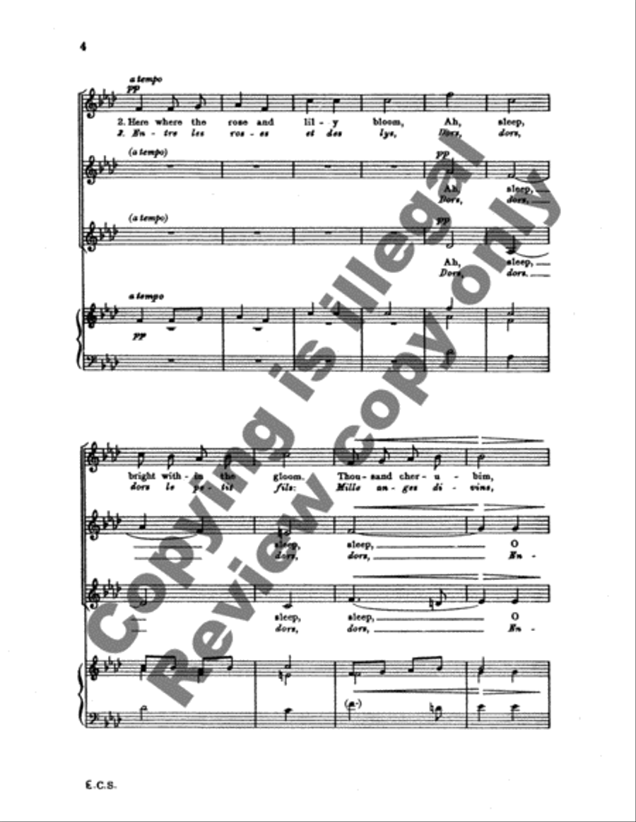 The Slumber of the Infant Jesus (Le Sommeil de l'Enfant Jesus) SSA scores gallery preview page 7